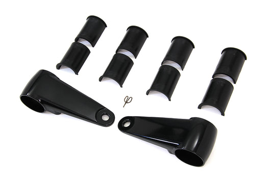 HARLEY Side Mount Headlamp Bracket Kit Black Fits 0- Custom, application for 39mm, 41mm and 49mm fo