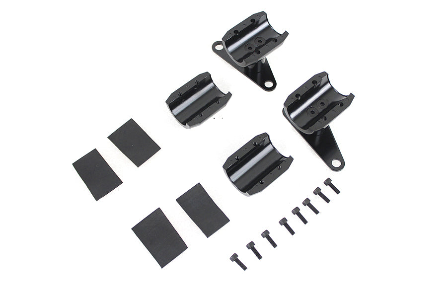 HARLEY Spring Fork Fender Black Mount Clamp Set fits 0- Custom, application 0- Custom, application
