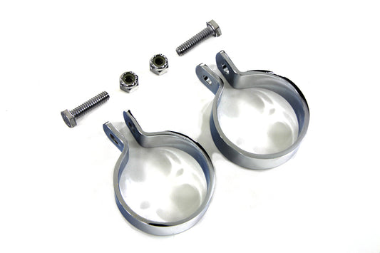 HARLEY Chrome 1-7/8 inch Muffler End Clamp Set Fits 0- Custom, application