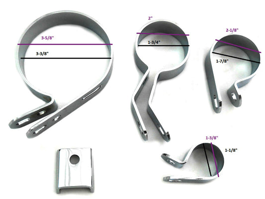 HARLEY Chrom-Auspuffschellen-Kit passend für 1941-1947 FL,