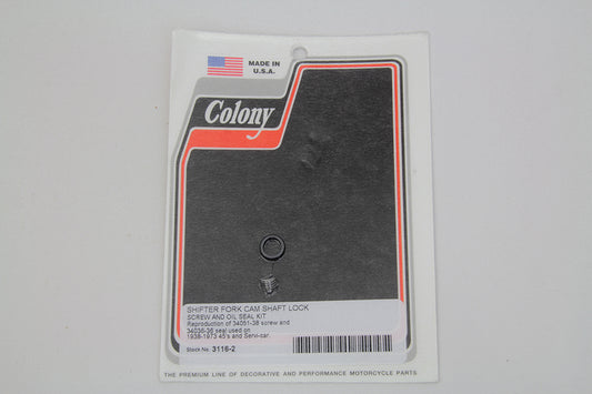 HARLEY Shifter Fork Cam Shaft Lock Screw and Oil Seal Kit fits 1938-1952 W, 1938-1973 G,