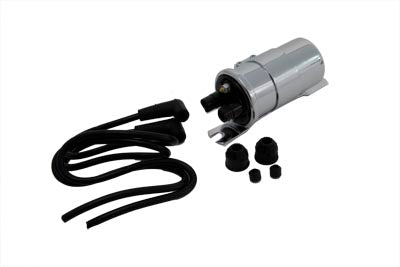 HARLEY Round Chrome 12 Volt Dual Coil with Bracket fits 0- Custom, application 0- Custom, application