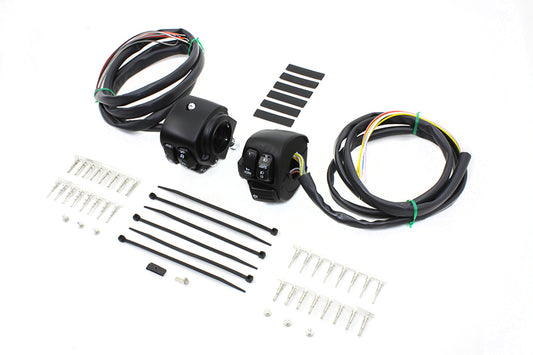 HARLEY Handlebar Control Switch Housing Kit Black fits 1996-2003 XL, 2006-2011 FXD, 2006-2011 FXST, 2006-2011 FLST,