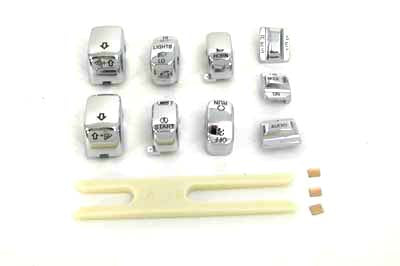 HARLEY Handlebar Switch Cap Set Chrome fits 1996-2013 FLHT, with cruise control 1996-2013 FLHTC, with cruise control 2006-2013 FLHX, with cruise cont