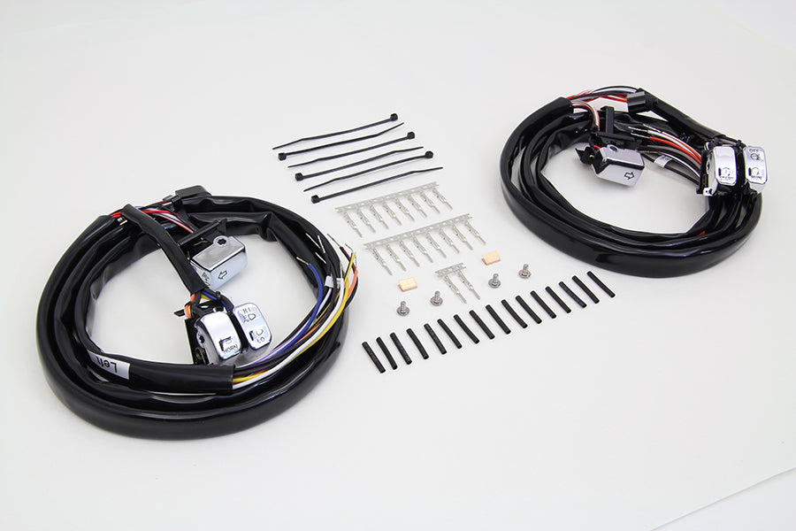HARLEY Handlebar Switch Kit Chrome with 60 inch Wires fits 2007-2013 FXST, 2007-2013 FXD, 2007-2013 XL,