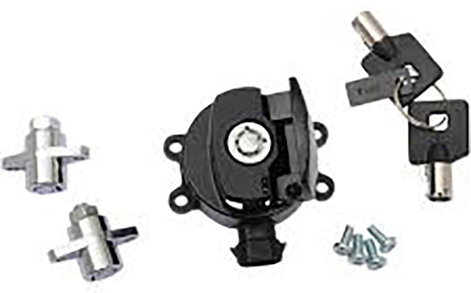 HARLEY Side Hinge Ignition Switch and Saddlebag Lock Kit Black fits 2014-2019 FLHR, with Hard Saddlebags