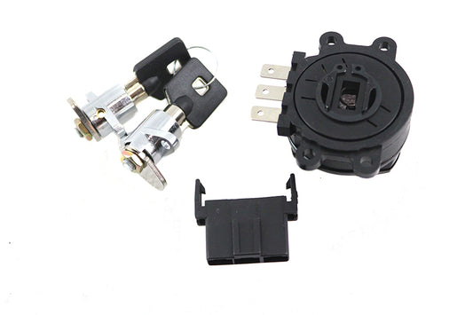 HARLEY Side Hinge Ignition Switch and Saddlebag Lock Kit Black fits 1998-2013 FLHR, with Hard Saddlebags