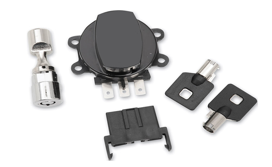 HARLEY Side Hinge Ignition Switch Black with Fork Lock fits 2011-2017 FLS, 2011-2017 FLST,