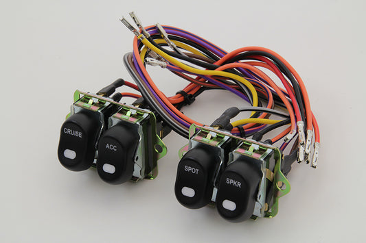 HARLEY Rocker Style LED Fairing Switch Kit Black fits 1998-UP FLHTCUI,