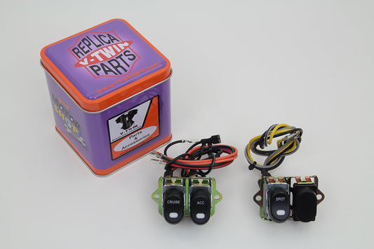 HARLEY Rocker Style LED Verkleidungs-Schalterkit Schwarz passend für 2004-2016 FLHTC,