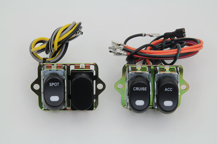 HARLEY Rocker Style LED Fairing Switch Kit Black fits 2004-2016 FLHTC,