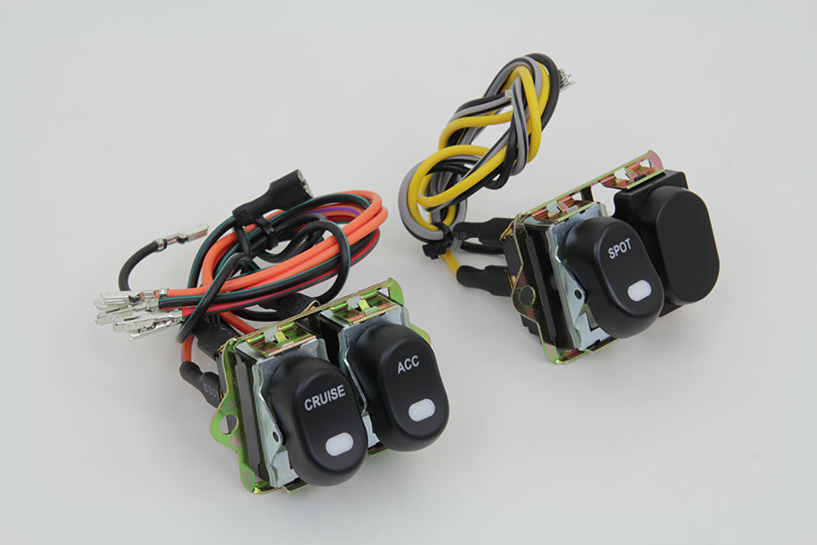 HARLEY Rocker Style LED Fairing Switch Kit Black fits 2004-2016 FLHTC,