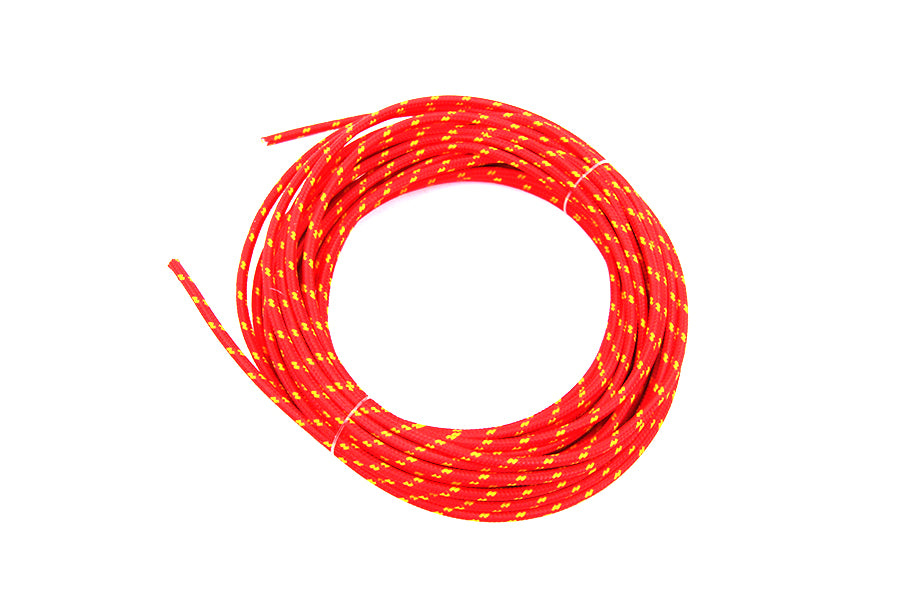 HARLEY Red with Yellow Dot 25' Braided Wire fits 0- Custom, application