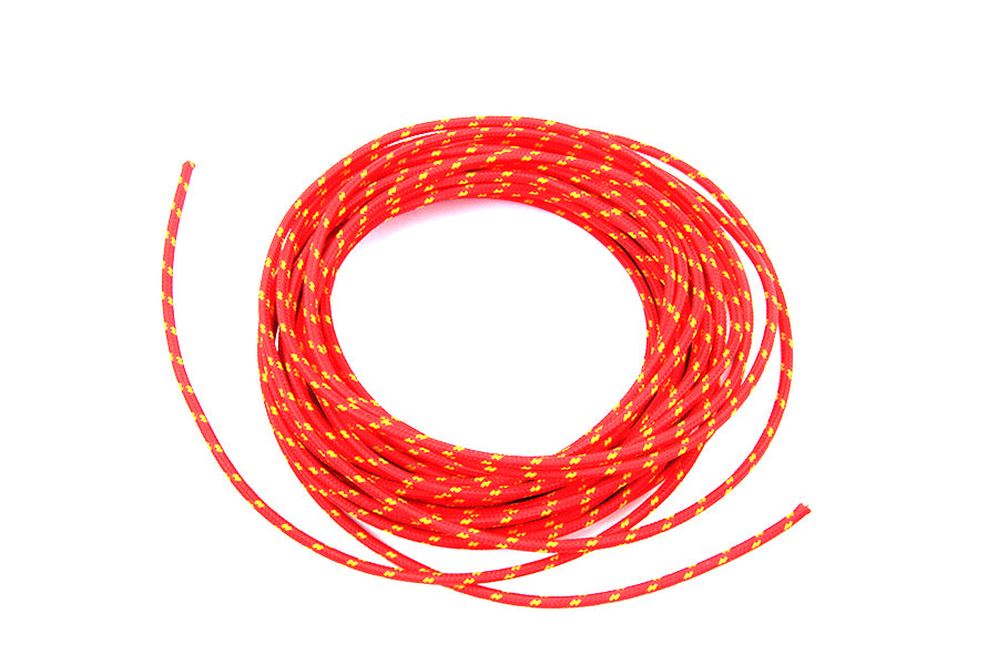 HARLEY Red with Yellow Dot 25' Braided Wire fits 0- Custom, application