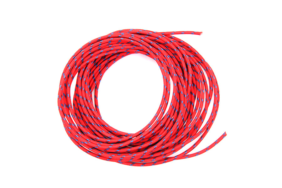 HARLEY Red with Blue Dot 25' Braided Wire fits 0- Custom, application