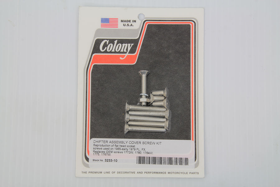 HARLEY Shifter Assembly Cover Screw Kit fits 1965-1979 FL, early 1979 1971-1979 FX, early 1979