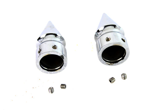 HARLEY Vorderachs-Abdeckungsset Pike Style verchromt, passend für FLSTS 2001–2011, FXSTS 2001–2011,