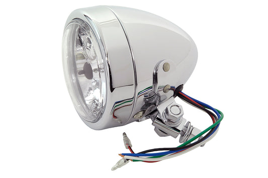 HARLEY 4 inch Round Headlamp 12 Volt Chrome Fits 0- Custom, application