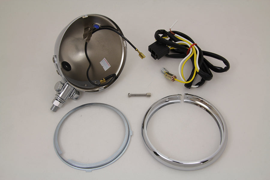 HARLEY 4-1/2 inch Custom Round Headlamp Shell fits 0- Custom, application