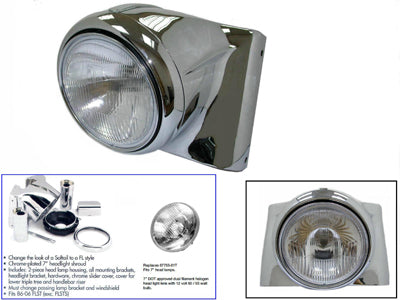 HARLEY Chrom 7 Zoll Scheinwerferverkleidungs-Kit Passend für 1986-2017 FLST,