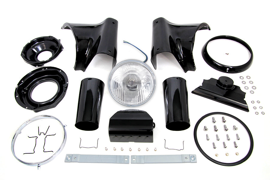 HARLEY Black 7 inch Headlamp Cowl Kit fits 1986-2017 FLST, 1986-2017 FLSTF,
