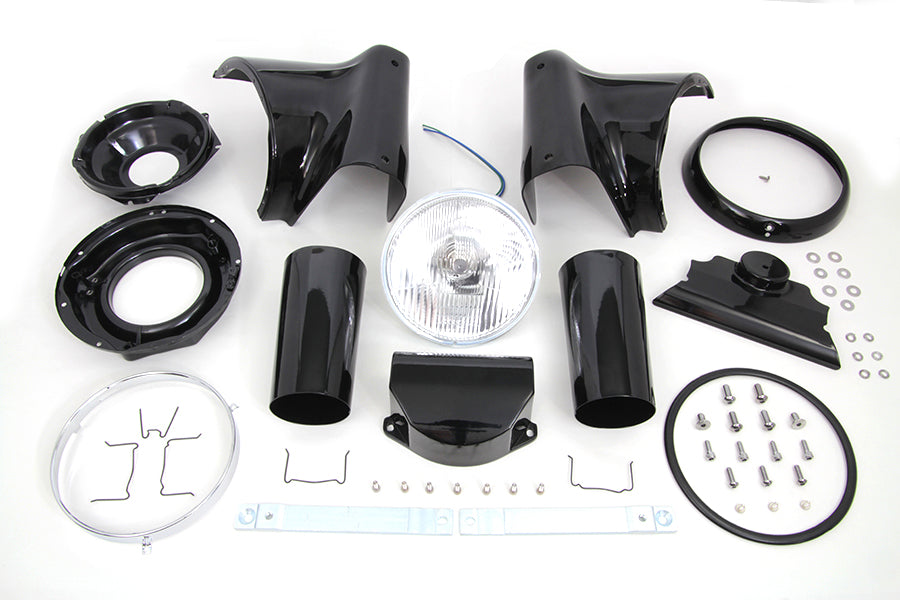 HARLEY Black 7 inch Headlamp Cowl Kit fits 1986-2017 FLST, 1986-2017 FLSTF,