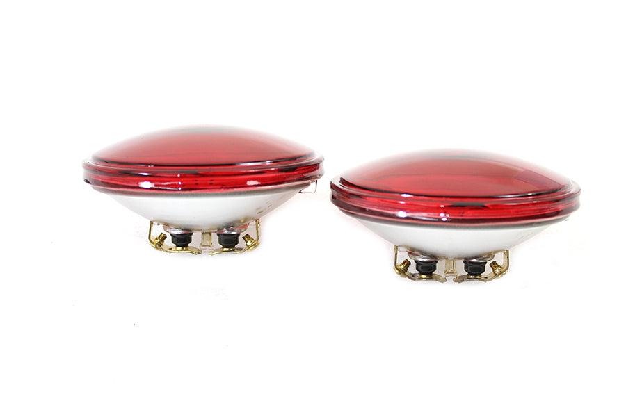 HARLEY Red 4-1/2 inch 12 Volt Sealed Beam Spotlamp Set fits 0- All, 4-1/2 spotlamp" 0- All, 4-1/2 spotlamp"