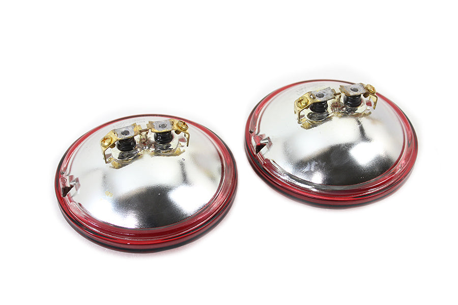 HARLEY Red 4-1/2 inch 12 Volt Sealed Beam Spotlamp Set fits 0- All, 4-1/2 spotlamp" 0- All, 4-1/2 spotlamp"