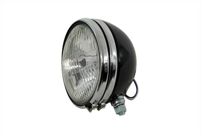 HARLEY Replica 5-3/4 inch Round Black Headlamp fits 1974-1984 FX, 1974-1984 FXE, 1974-1994 XL,