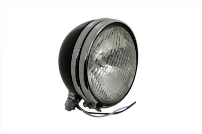 HARLEY Replica 5-3/4 inch Round Black Headlamp fits 1974-1984 FX, 1974-1984 FXE, 1974-1994 XL,