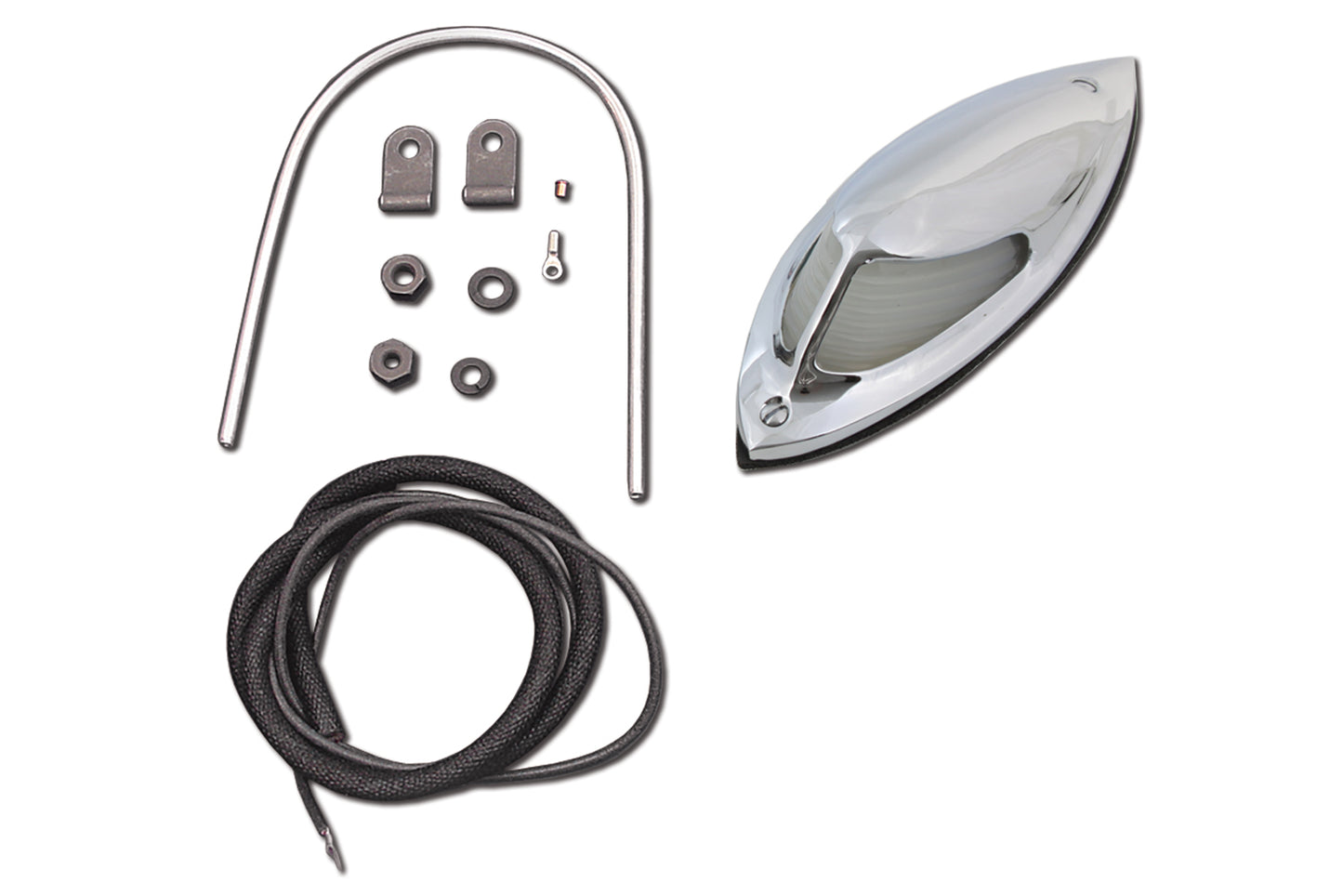 HARLEY Replica Fender Lamp with Glass Lens 12 Volt fits 1936-1940 EL, 1941-1948 FL, 1937-1948 UL, 1934-1939 VL,