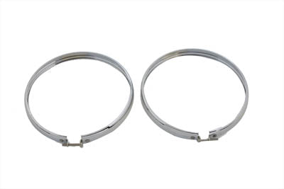 HARLEY 5-3/4 inch Headlamp Chrome Outer Rim Set fits 1963-1984 FX, 1963-UP XL, 1982-1994 FXR, 1982-1994 FXR, 1991-1994 FXD,