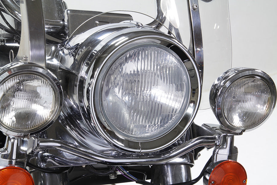 HARLEY 7 inch Headlamp Chrome Frenched Trim Ring fits 1983-2013 FLT, except Tour Glide and Road Glide 1994-UP FLHR, 1986-UP FLST, with Headlamp Nac