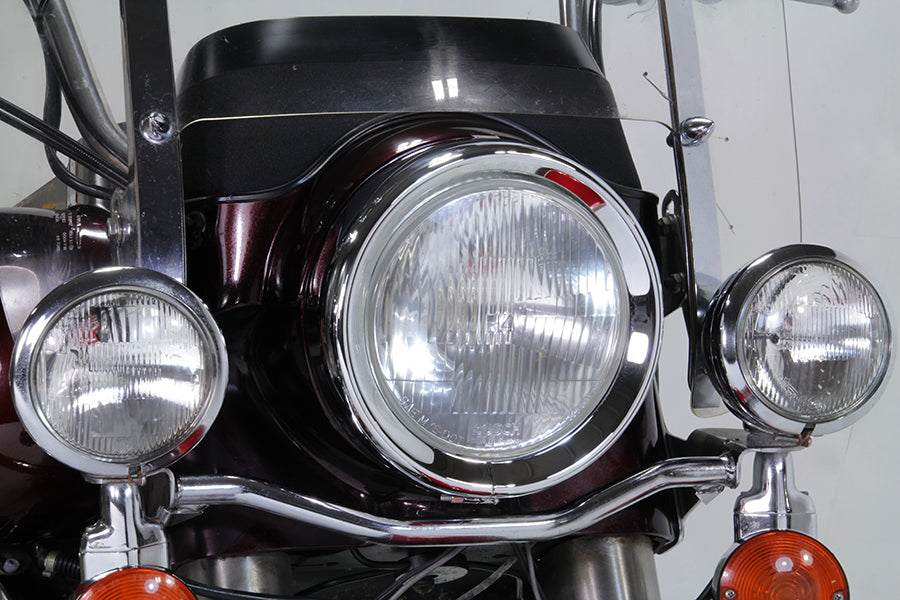 HARLEY 7 inch Headlamp Chrome Frenched Trim Ring fits 1983-2013 FLT, except Tour Glide and Road Glide 1994-UP FLHR, 1986-UP FLST, with Headlamp Nac