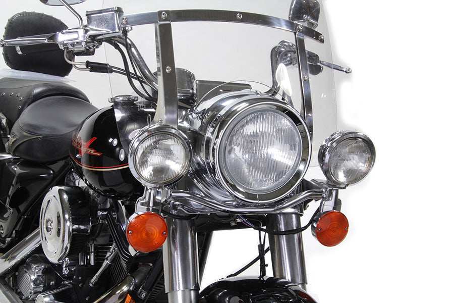 HARLEY 7 inch Headlamp Chrome Frenched Trim Ring fits 1983-2013 FLT, except Tour Glide and Road Glide 1994-UP FLHR, 1986-UP FLST, with Headlamp Nac