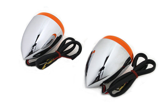 HARLEY Chrom Blinker Set Torpedo Style hinten passend für 2001-UP FXSTD,