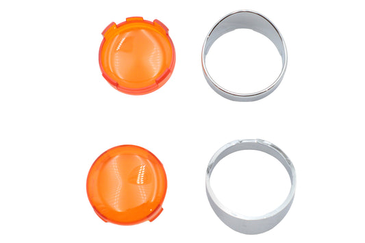 HARLEY Turn Signal Bullet Flat Lens Visor Set Fits 0- Custom, application for bullet OE headlamp