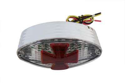 HARLEY Oval Tail Lamp with Maltese Inset Clear Lens with Red Cross Fits 0- Custom, application