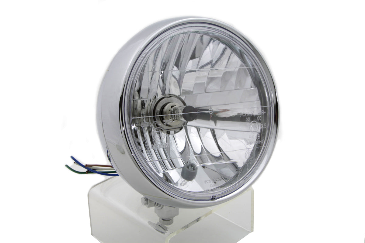 HARLEY 6 inch Round Headlamp Steel Chrome fits 0- Custom, application