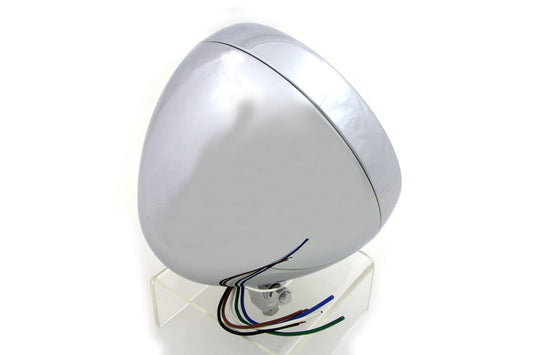 HARLEY 6 inch Round Headlamp Steel Chrome Fits 0- Custom, application