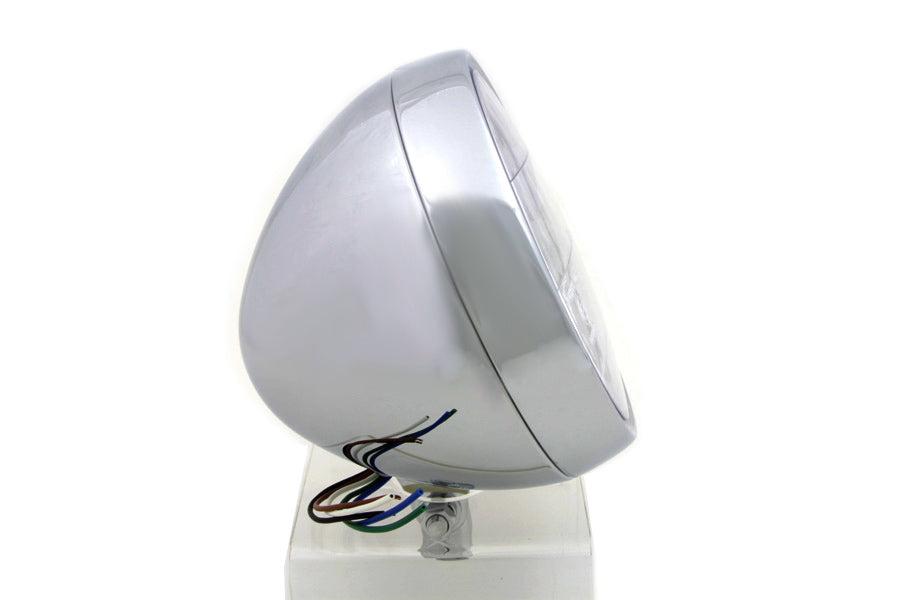HARLEY 6 inch Round Headlamp Steel Chrome fits 0- Custom, application