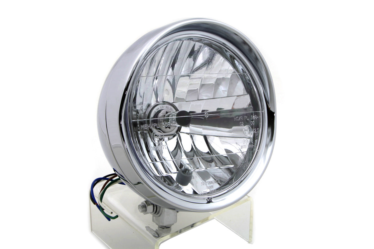 HARLEY 6-1/2 inch Round Headlamp Steel Chrome fits 0- Custom, application