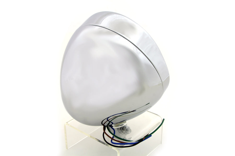 HARLEY 6-1/2 inch Round Headlamp Steel Chrome fits 0- Custom, application