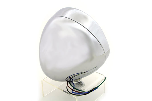 HARLEY 6-1/2 inch Round Headlamp Steel Chrome Fits 0- Custom, application