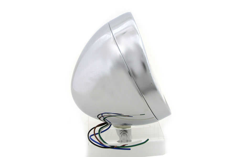 HARLEY 6-1/2 inch Round Headlamp Steel Chrome fits 0- Custom, application