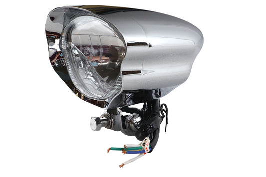HARLEY 5-3/4 inch Headlamp Assembly Glow Style with Visor Fits 0- Custom, application