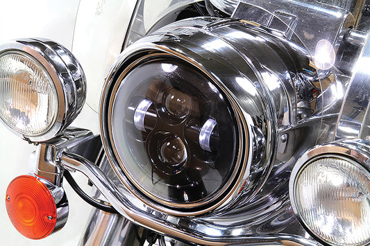 HARLEY 7 Zoll LED-Scheinwerfereinheit Schwarz Passend für 1960-1984 FL, 1994-2013 FLT,