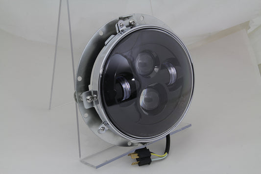 HARLEY 7 Zoll LED-Scheinwerfer Baugruppe Glanzschwarz Passend für 1994-2013 FLT,