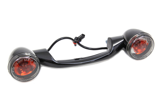 HARLEY schwarze Revox Blinkerleiste mit Lampen Passt 2000-2017 FLST, 1999-UP FLT, 1999-UP FLHT,