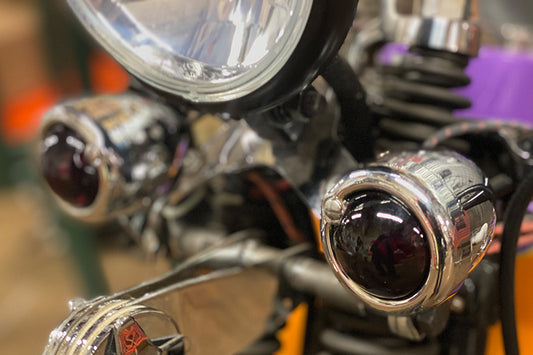 HARLEY Replika Positionsleuchten-Linse Glas Kugelform Rot Passend für 0- Custom, Anwendung für Kugelform